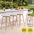 4-Piece Outdoor Bar Stools Plastic Metal Dining Chair Balcony White