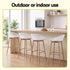4-Piece Outdoor Bar Stools Plastic Metal Dining Chair Balcony White