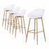 4-Piece Outdoor Bar Stools Plastic Metal Dining Chair Balcony White