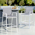 2PC Outdoor Bar Stools Dining Chairs Patio Furniture Garden Steel Textilene White