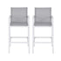 2PC Outdoor Bar Stools Dining Chairs Patio Furniture Garden Steel Textilene White