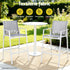 2PC Outdoor Bar Stools Dining Chairs Patio Furniture Garden Steel Textilene White