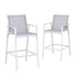 2PC Outdoor Bar Stools Dining Chairs Patio Furniture Garden Steel Textilene White
