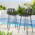 Gardeon 2 Piece Outdoor Bar Stools Wicker Dining Rattan Chair Black