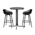 Gardeon 3PC Outdoor Bar Set Stools Dining Chairs Table Patio Furniture Bistro Set Black