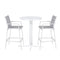 3PC Outdoor Bar Set Stools Dining Chairs Table Patio Furniture Bistro Set Steel White