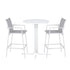 3PC Outdoor Bar Set Stools Dining Chairs Table Patio Furniture Bistro Set Steel White