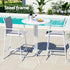 3PC Outdoor Bar Set Stools Dining Chairs Table Patio Furniture Bistro Set Steel White