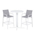 3PC Outdoor Bar Set Stools Dining Chairs Table Patio Furniture Bistro Set Steel White