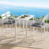 Outdoor Bar Set 5-Piece Patio Dining Chairs Aluminium Table Stools White