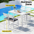Outdoor Bar Set 5-Piece Patio Dining Chairs Aluminium Table Stools White