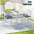 Outdoor Bar Set 5-Piece Patio Dining Chairs Aluminium Table Stools White