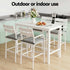 Outdoor Bar Set 5-Piece Patio Dining Chairs Aluminium Table Stools White