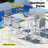 Gardeon 7PCS Outdoor Bar Set Stools Dining Chairs Table Patio Steel Bistro Set White