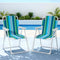 2× Folding Outdoor Chairs – Steel Frame Portable Camping Patio Seats, Blue