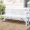 3 Seater Wooden Garden Bench White Fir Wood Outdoor Patio Bench