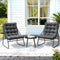3PC Outdoor Bistro Set Patio Furniture Table and Chairs Steel Dining Chair