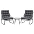 3PC Outdoor Bistro Set Patio Furniture Table and Chairs Steel Dining Chair
