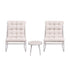 Gardeon 3PC Outdoor Bistro Set Patio Furniture Table and Chairs Steel Dining Chair Khaki