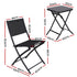 Gardeon Outdoor Bistro Set Folding Table and Chairs Patio Furniture Garden Steel Black