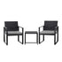 Gardeon 3PC Outdoor Bistro Set Patio Furniture Wicker Dining Chairs Table Cushion Black