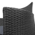3 Piece Outdoor Rattan Furniture Set Black Wicker Chairs Glass Table Patio