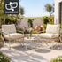 Outdoor Bistro Set 3 Piece Patio Furniture Conversation Table and Chairs Khaki