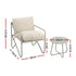 Outdoor Bistro Set 3 Piece Patio Furniture Conversation Table and Chairs Khaki