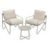 Outdoor Bistro Set 3 Piece Patio Furniture Conversation Table and Chairs Khaki