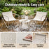 Outdoor Bistro Set 3 Piece Patio Furniture Conversation Table and Chairs Khaki