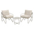 Outdoor Bistro Set 3 Piece Patio Furniture Conversation Table and Chairs Khaki