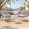 Gardeon 3 Piece Outdoor Bistro Set Patio Table and 2 Chairs Steel Textilene Grey