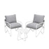 Gardeon 3 Piece Outdoor Bistro Set Patio Table and 2 Chairs Steel Textilene Grey