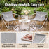Gardeon 3 Piece Outdoor Bistro Set Patio Table and 2 Chairs Steel Textilene Grey
