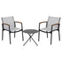 Gardeon 3PC Outdoor Bistro Set Table and Chairs Steel Dining Chair Patio Furniture Textilene