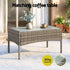 4-Piece Outdoor Sofa Set with Two Pillows Rattan Furniture Grey