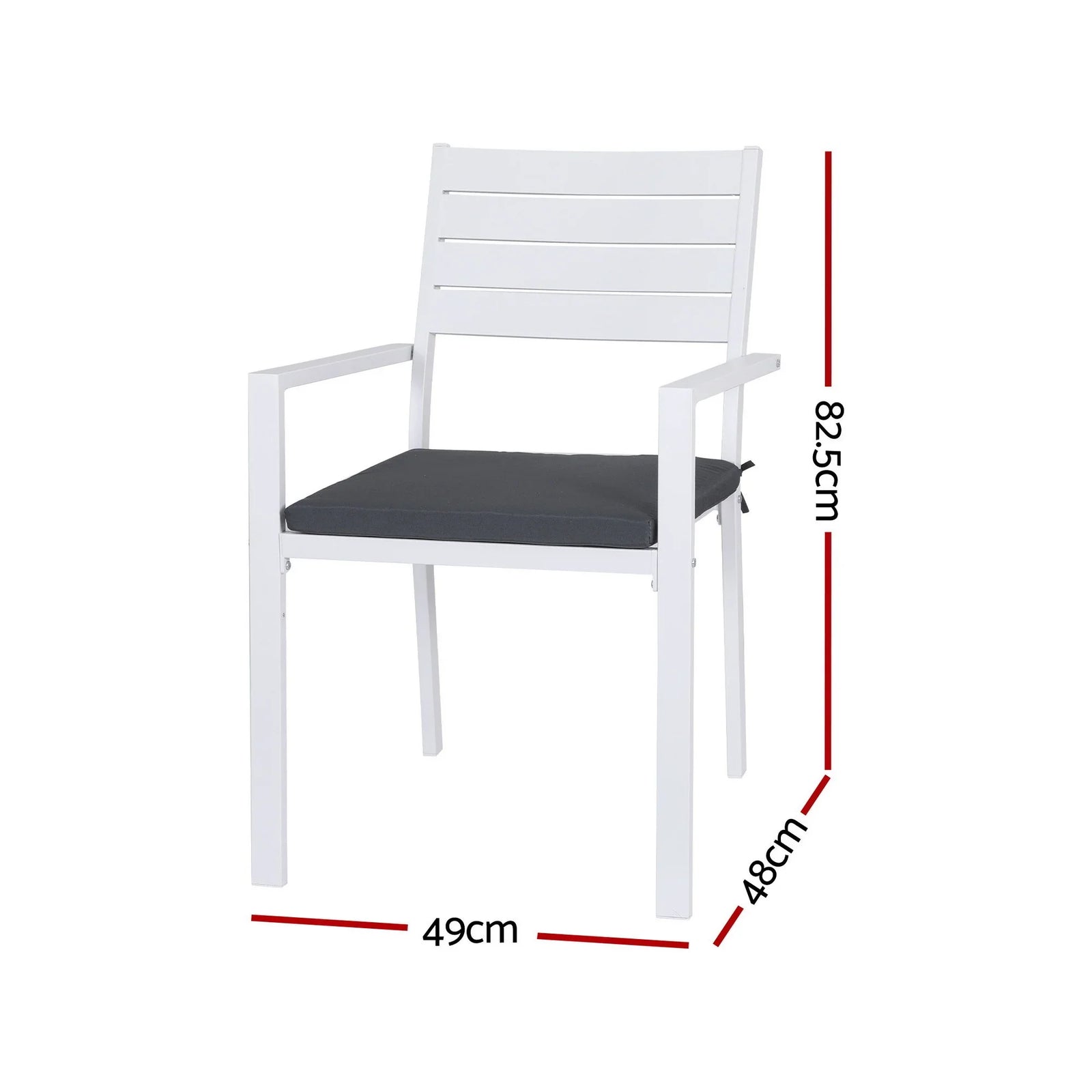 4PC Outdoor Dining Chairs Stackable Aluminum Lounge Chair Patio Furniture