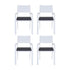 4PC Outdoor Dining Chairs Stackable Aluminum Lounge Chair Patio Furniture