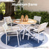 4PC Outdoor Dining Chairs Stackable Aluminum Lounge Chair Patio Furniture