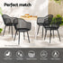 4PC Outdoor Dining Chairs PP Lounge Chair Patio Furniture Garden Black