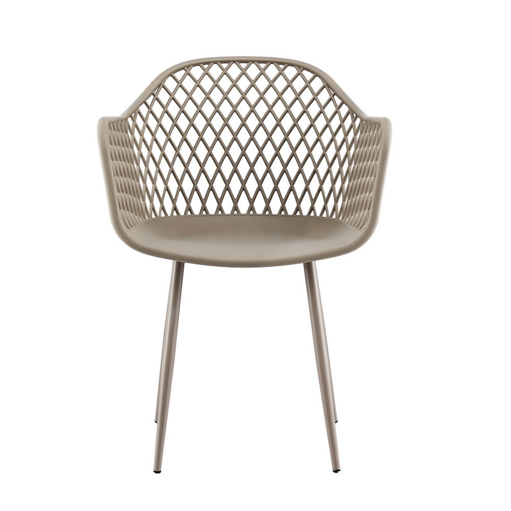 4PC Outdoor Dining Chairs PP Lounge Chair Patio Furniture Garden Coffee