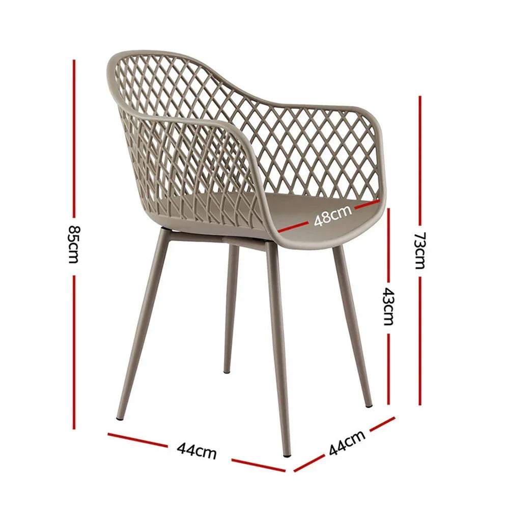 4PC Outdoor Dining Chairs PP Lounge Chair Patio Furniture Garden Coffee