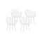 4PC Outdoor Dining Chairs PP Lounge Chair Patio Furniture Garden White