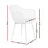 4PC Outdoor Dining Chairs PP Lounge Chair Patio Furniture Garden White