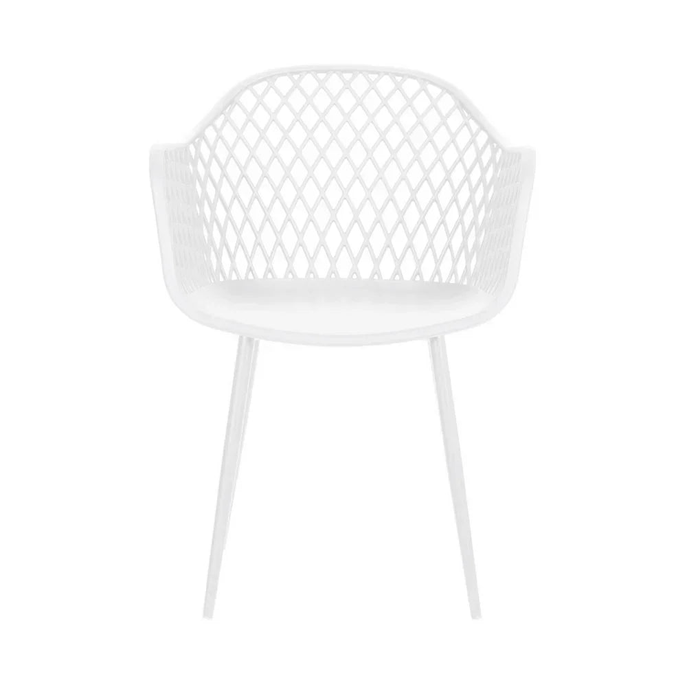 4PC Outdoor Dining Chairs PP Lounge Chair Patio Furniture Garden White