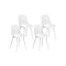 4PC Outdoor Dining Chairs PP Lounge Chair Patio Garden Furniture White