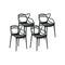 4PC Outdoor Dining Chairs PP Portable Stackable Chair Patio Furniture