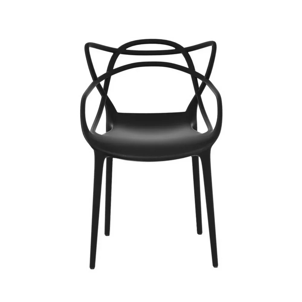 4PC Outdoor Dining Chairs PP Portable Stackable Chair Patio Furniture