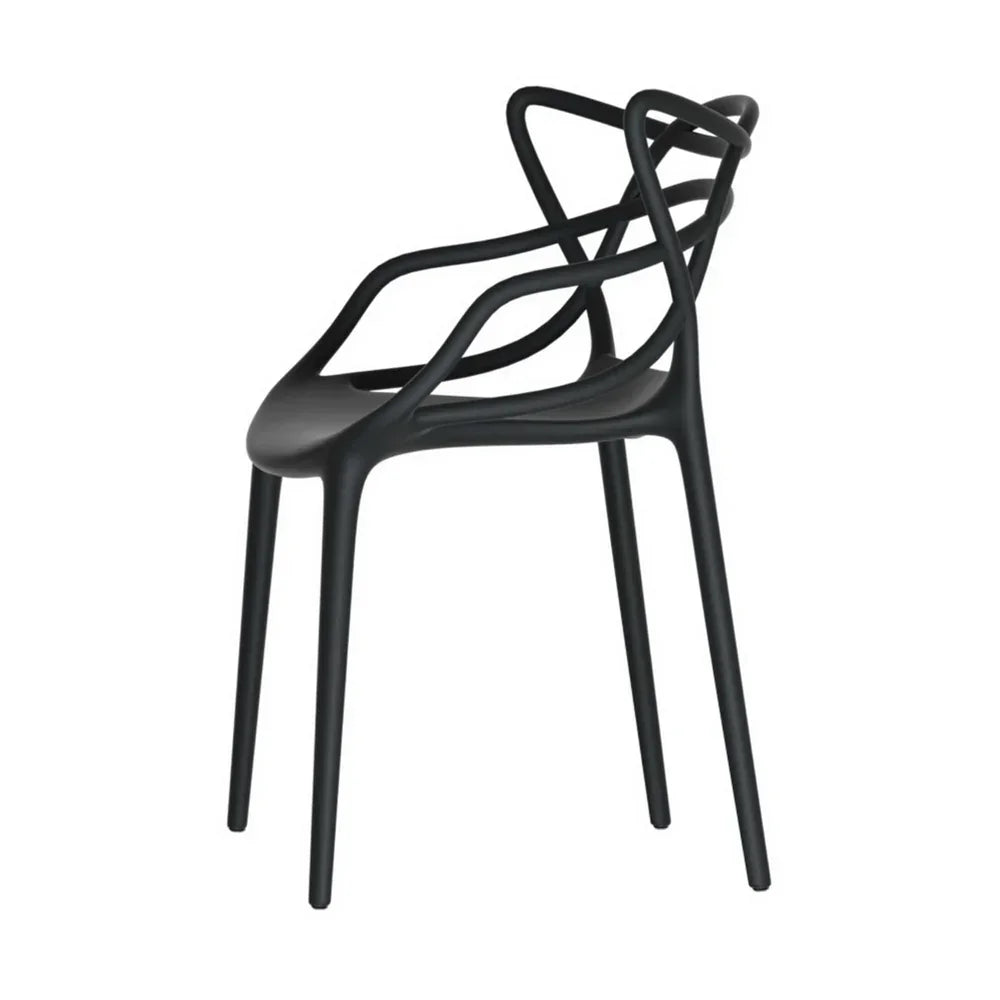 4PC Outdoor Dining Chairs PP Portable Stackable Chair Patio Furniture