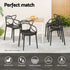 4PC Outdoor Dining Chairs PP Portable Stackable Chair Patio Furniture